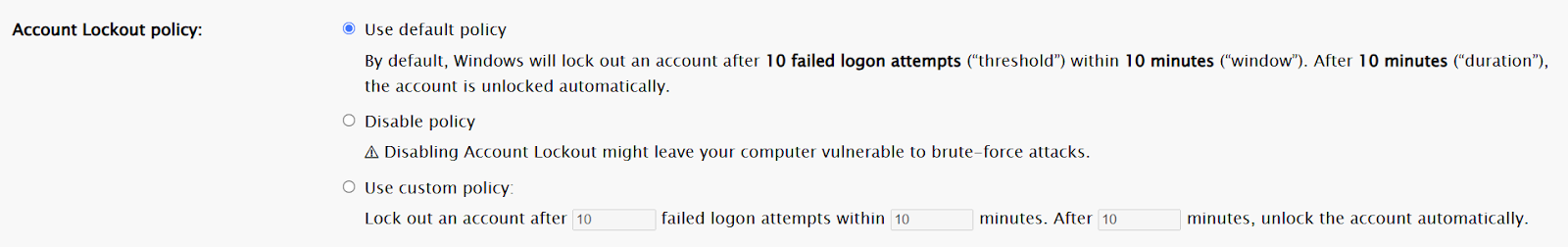 Account Lockout