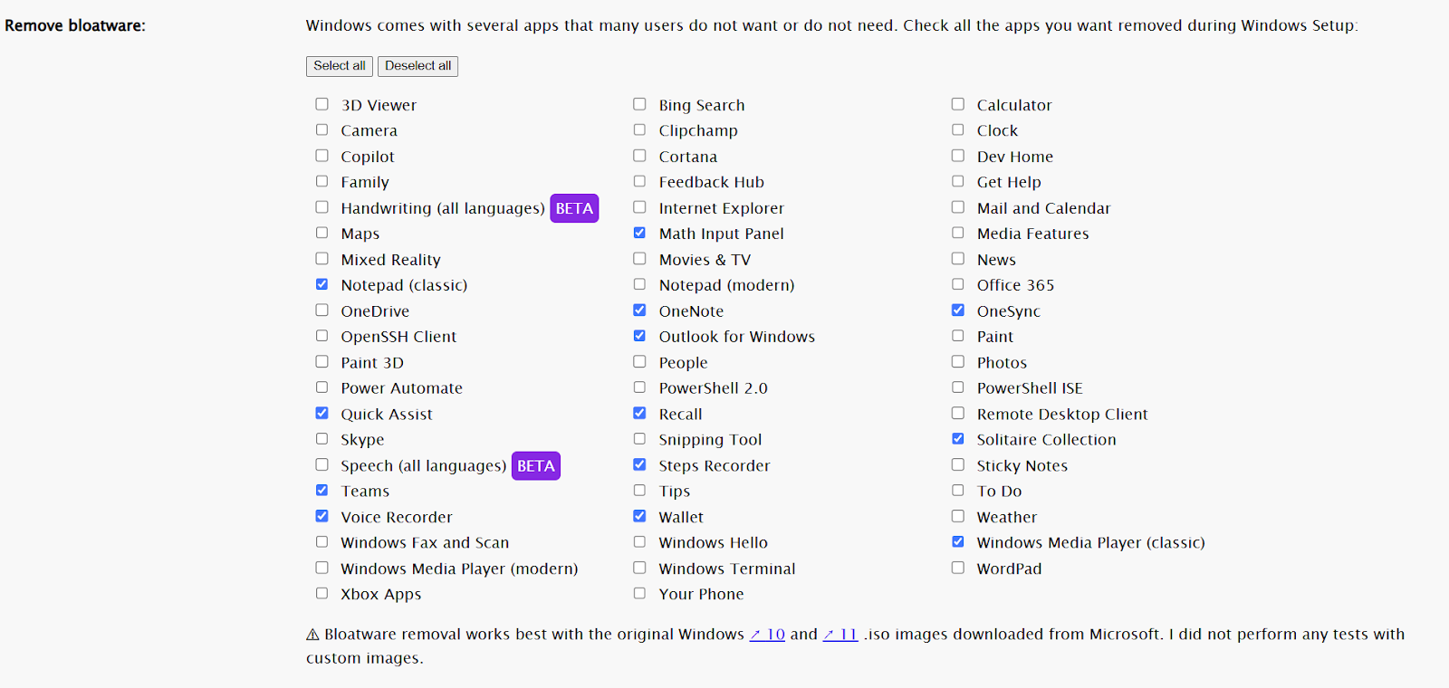 Remove Bloatware