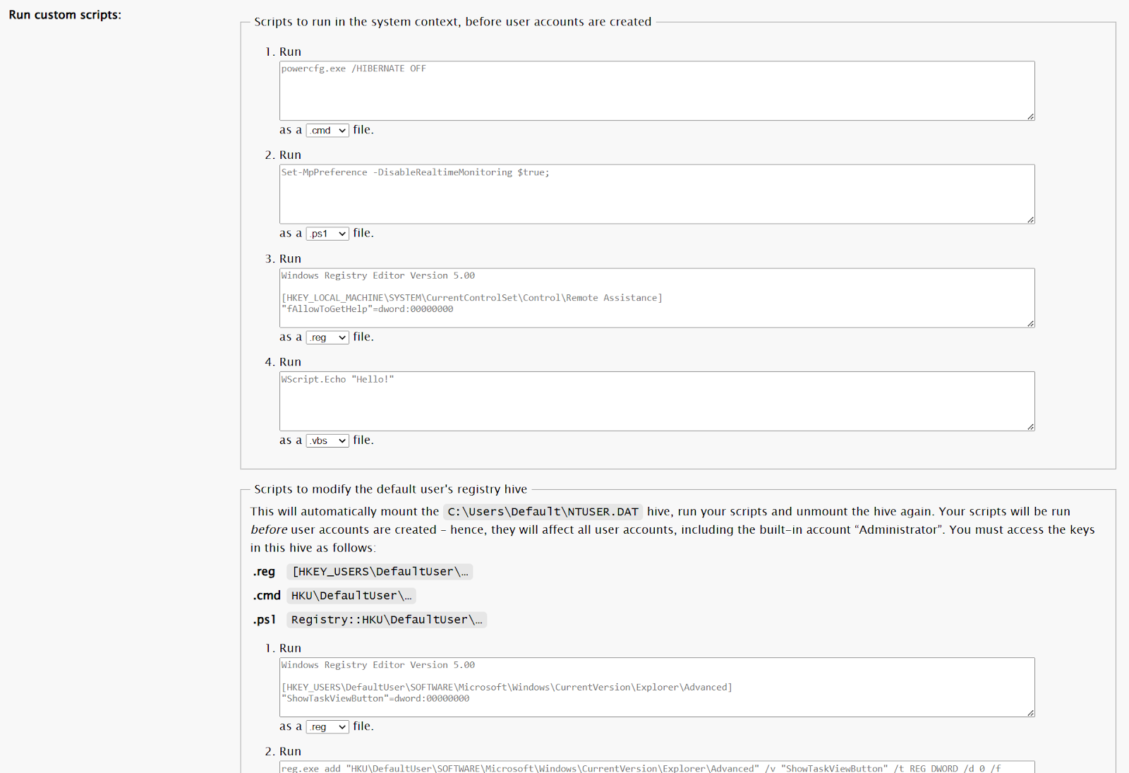 Custom Scripts