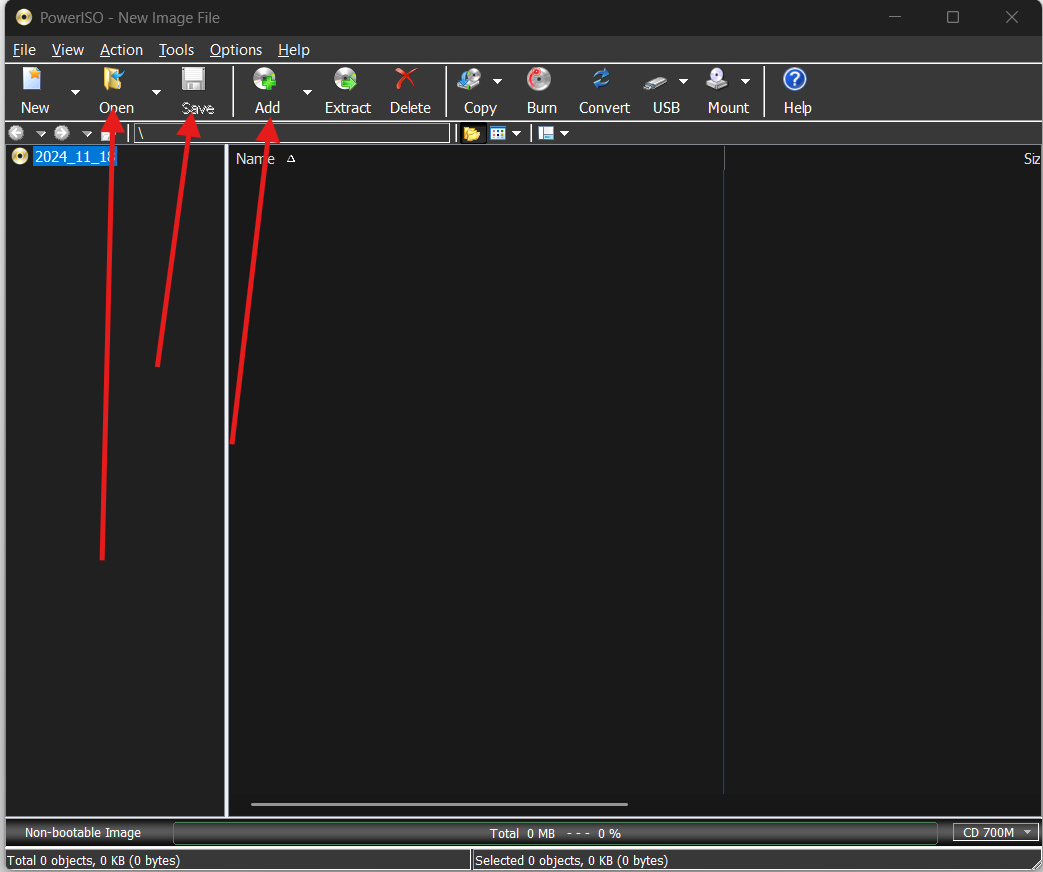 PowerISO Step 1