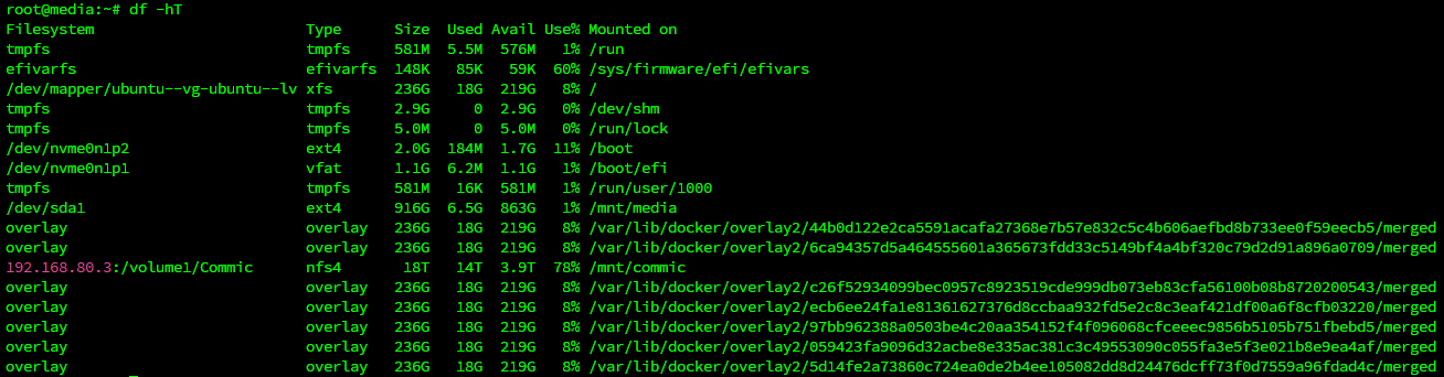 df command output